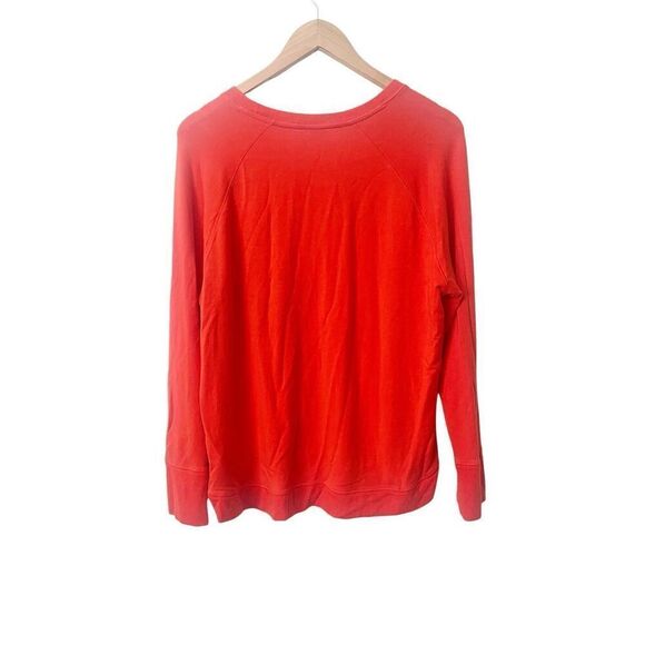 Athleta‎ Tangerine Orange Red Lightweight Pullover Crewneck Sweatshirt XL - Picture 2 of 4